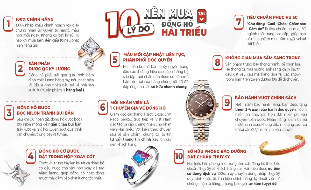 10 lý do nên mua đồng hồ chính hãng, cao cấp tại Hải Triều