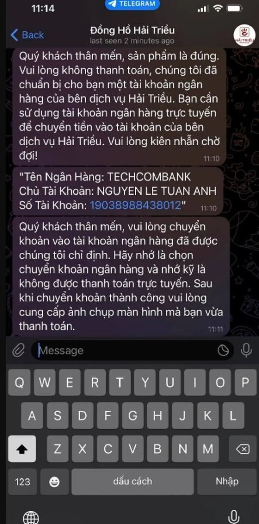 Cảnh báo lừa đảo từ Đồng Hồ Hải Triều - Ảnh: 1