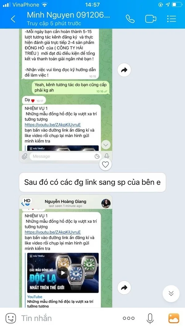 Cảnh báo lừa đảo, mạo danh nhân viên Đồng Hồ Hải Triều - Ảnh: 5