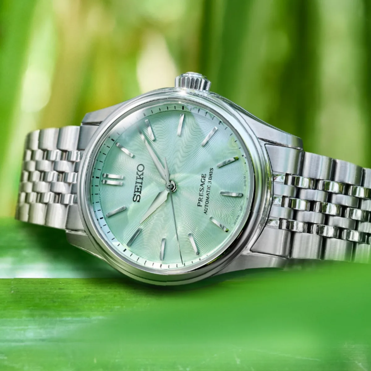 (Hàng mới về T10/2026) Seiko Presage Classic Series HCC002J1 – Nam – Automatic (Tự Động) – Mặt Số 38mm – Kính Sapphire – Mặt Số Wakatake-iro – Họa Tiết Mặt Số Lấy Cảm Hứng Từ Lụa Tomioka - Ảnh 2