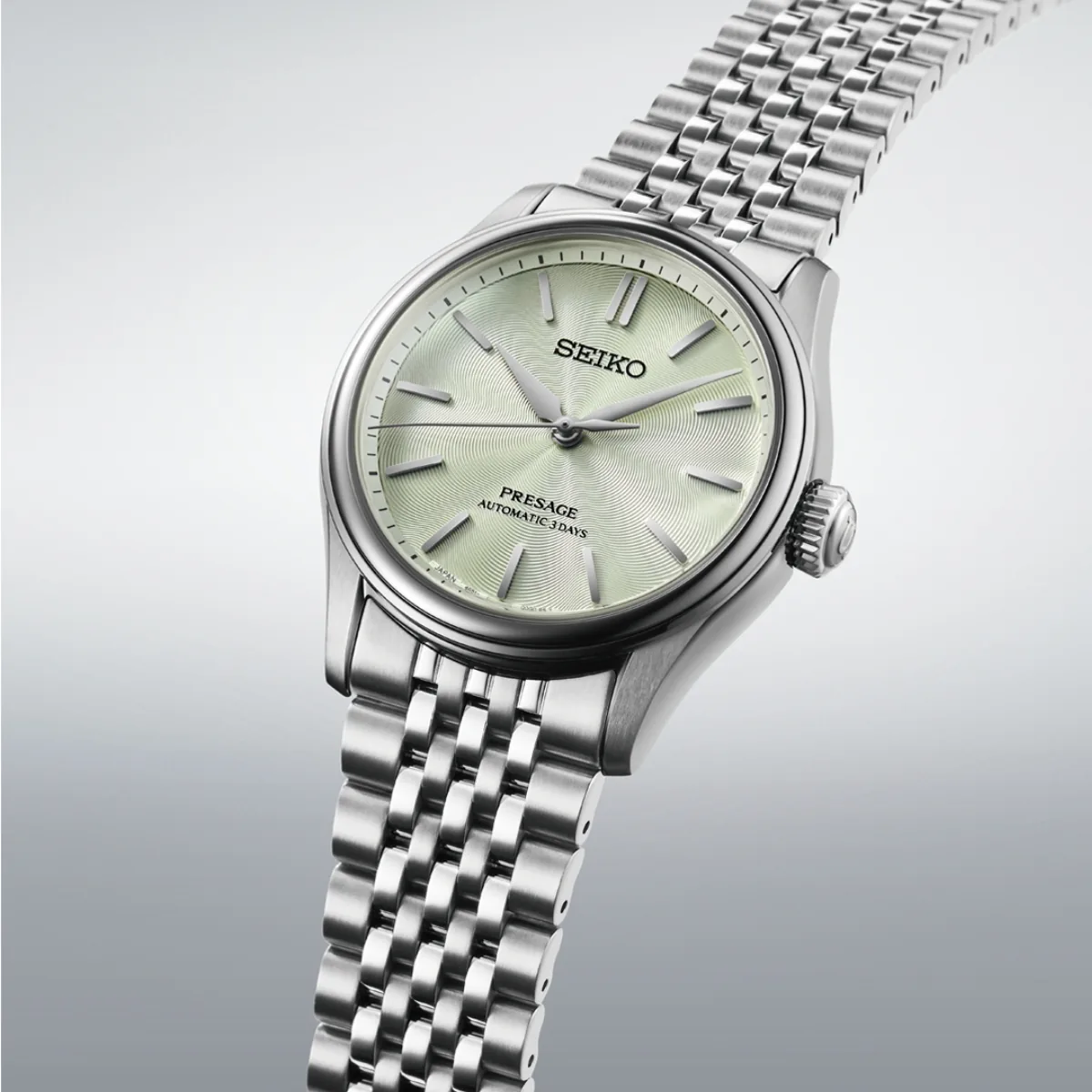 (Hàng mới về T10/2026) Seiko Presage Classic Series HCC002J1 – Nam – Automatic (Tự Động) – Mặt Số 38mm – Kính Sapphire – Mặt Số Wakatake-iro – Họa Tiết Mặt Số Lấy Cảm Hứng Từ Lụa Tomioka - Ảnh 7