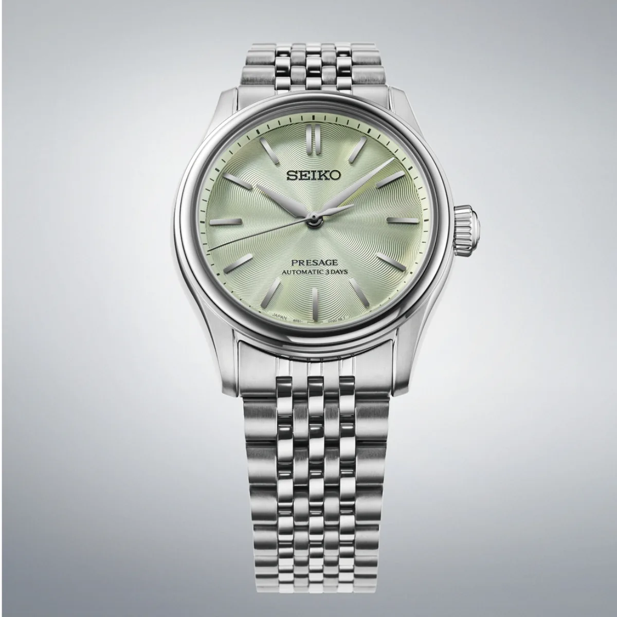 (Hàng mới về T10/2026) Seiko Presage Classic Series HCC002J1 – Nam – Automatic (Tự Động) – Mặt Số 38mm – Kính Sapphire – Mặt Số Wakatake-iro – Họa Tiết Mặt Số Lấy Cảm Hứng Từ Lụa Tomioka - Ảnh 8