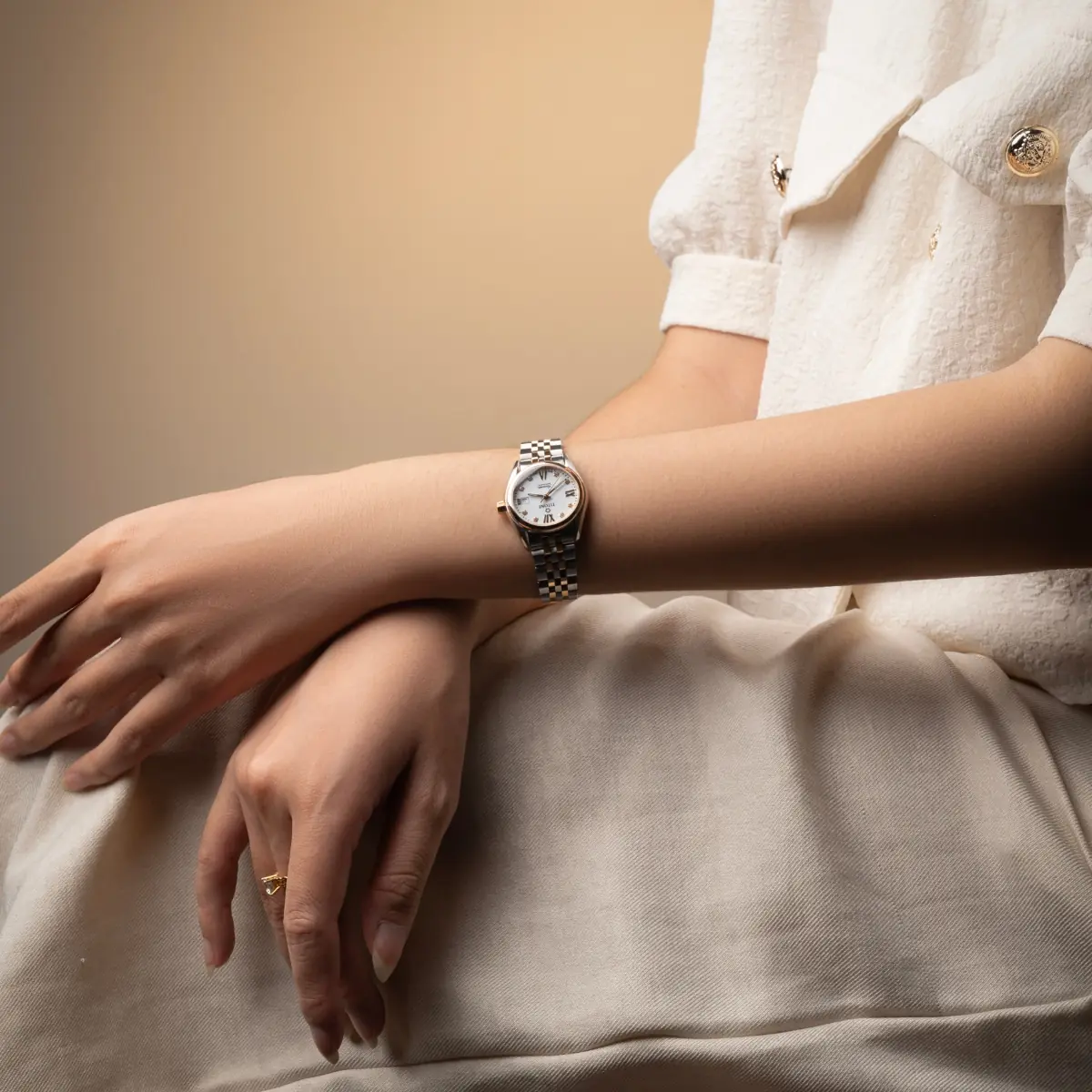 Titoni Airmaster 23909 SRG-063 – Nữ – Kính Sapphire – Automatic – Mặt Số 27mm, Mạ Vàng Hồng PVD, Đính Đá Pha Lê - Ảnh 5